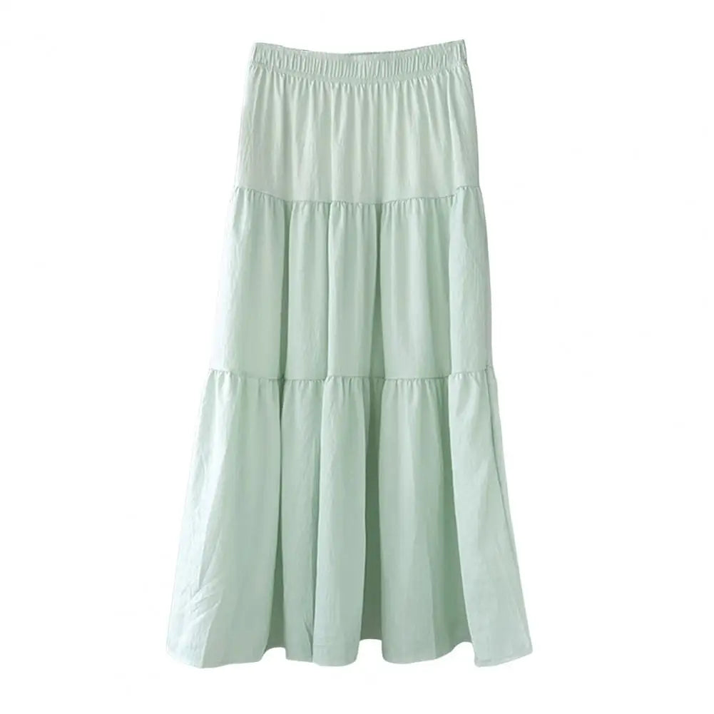 Ruffle Linen Maxi Skirt