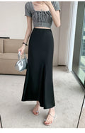 Black Satin Maxi Skirt