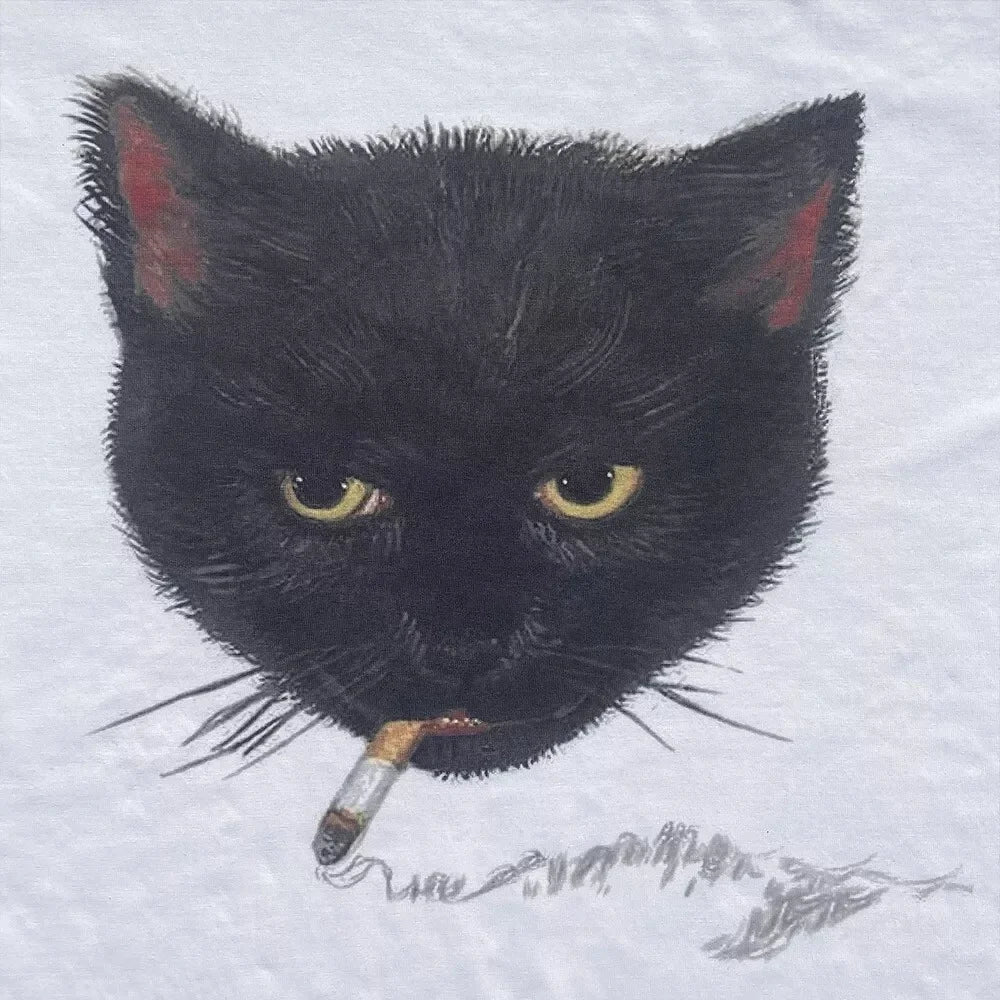 Cat Cig Graphic Baby Tee