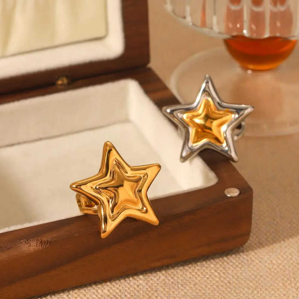Stainless Steel Star Ring