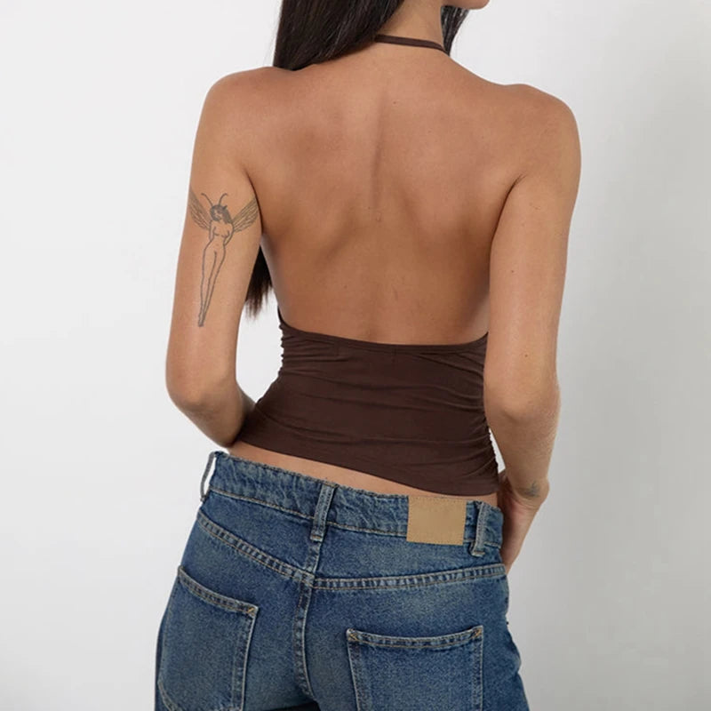 Halter Drop Neck Top