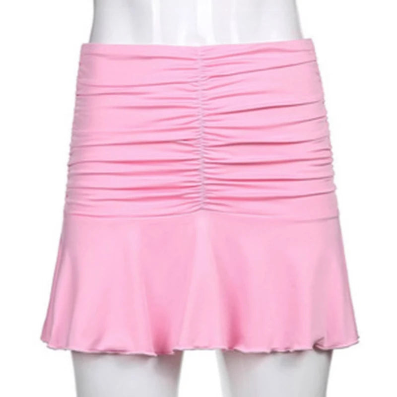 Low‑Rise Ruffle Mini Skirt