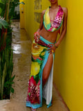 Colorful Floral Halter Set