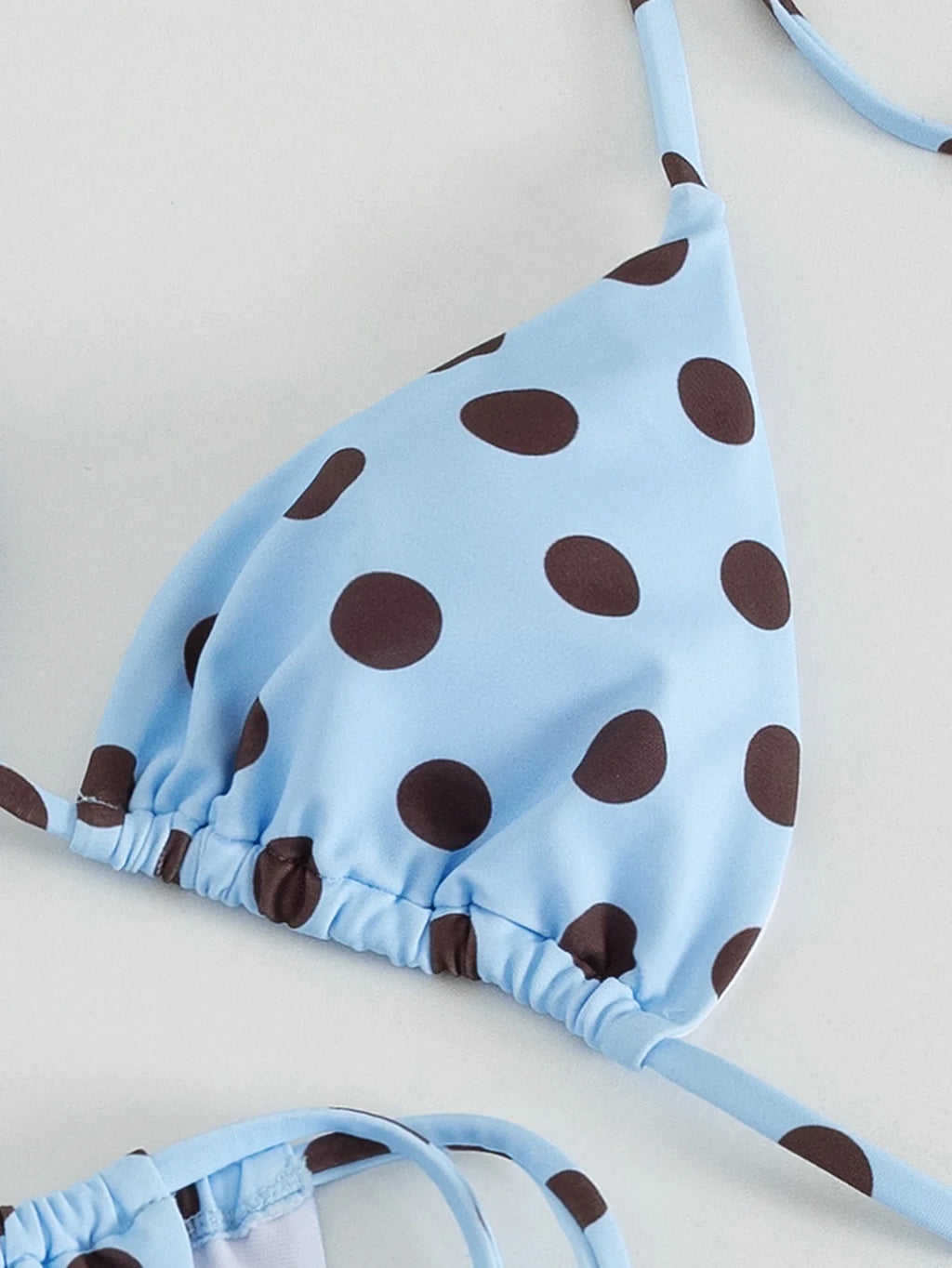 Light Blue Polka Dot Bikini Set