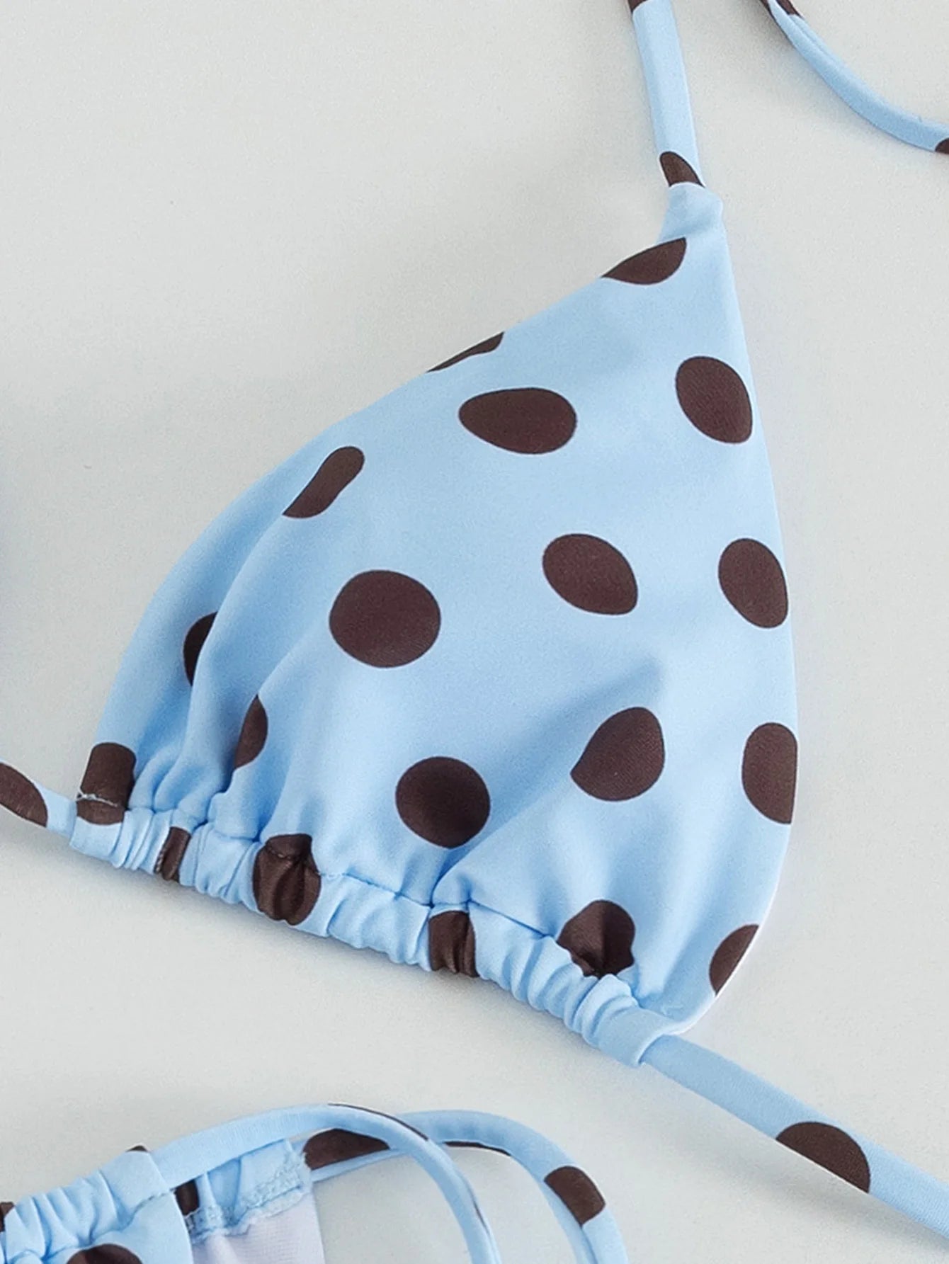 Light Blue Polka Dot Bikini Set