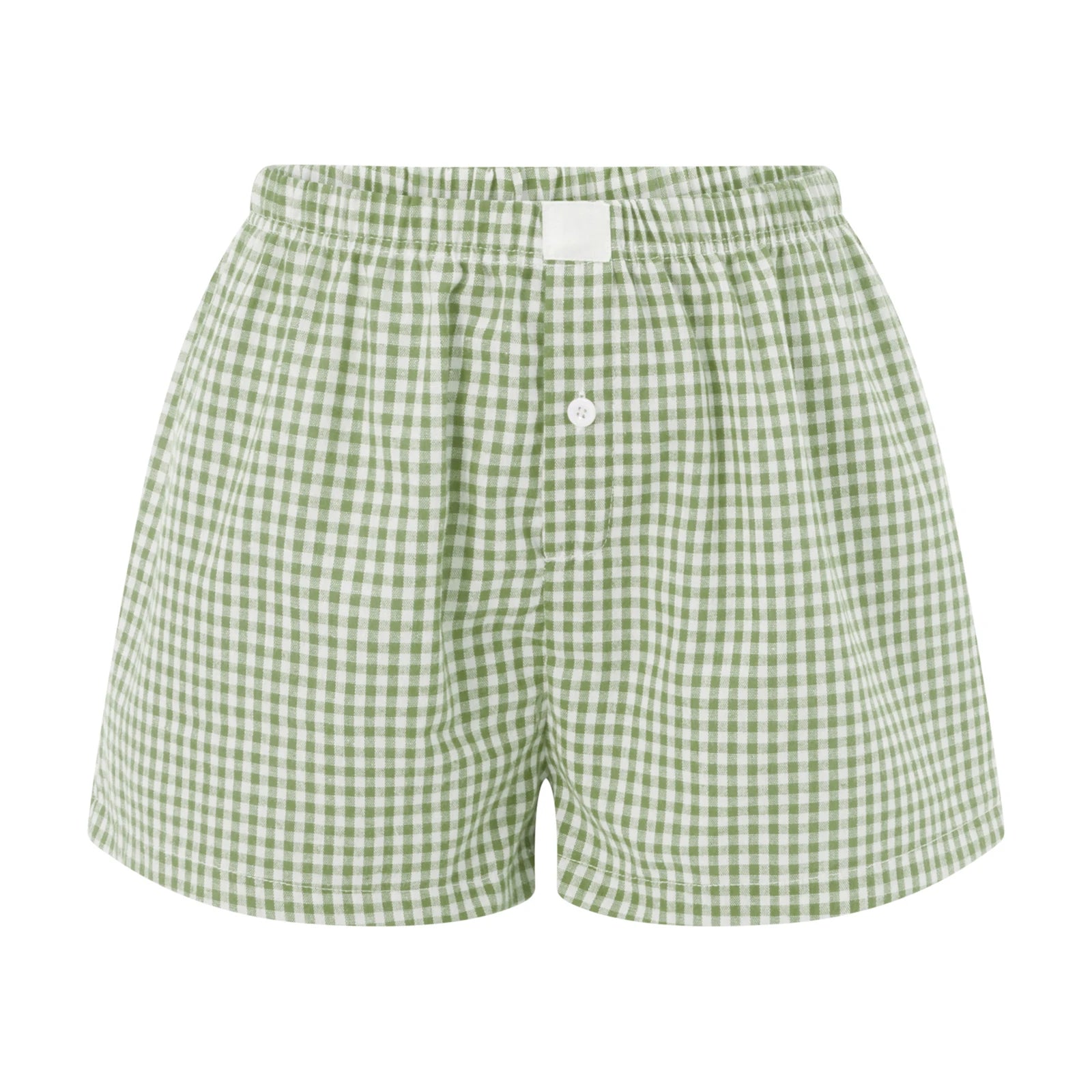 Plaid Low‑Waist Lounge Shorts