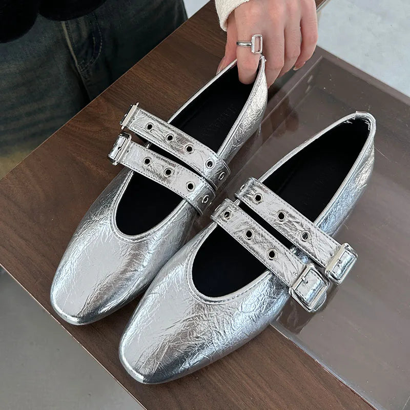 Buckle Strap Ballet Flats