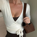 Ballet Wrap Long‑Sleeve Crop Tee