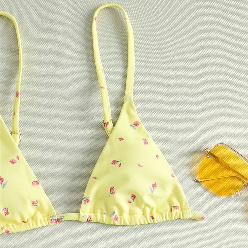 Bitty Floral Triangle Bikini Set
