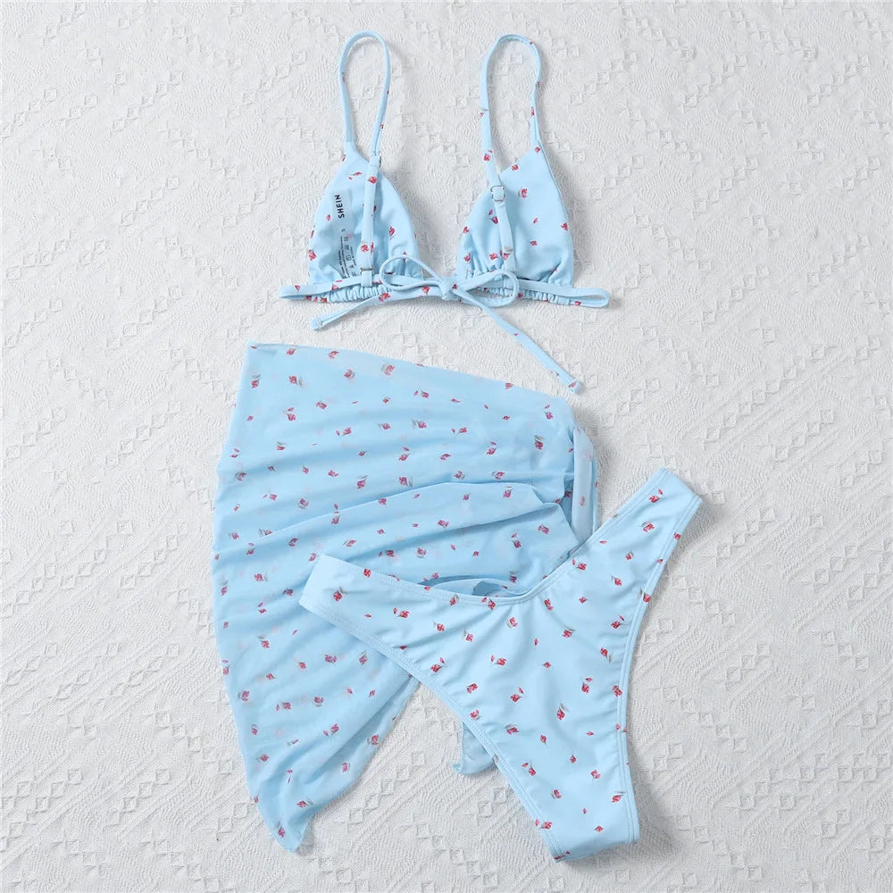 Bitty Floral Triangle Bikini Set