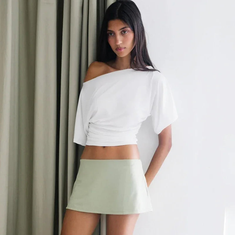 Off-Shoulder Boat Sleeve Tee
