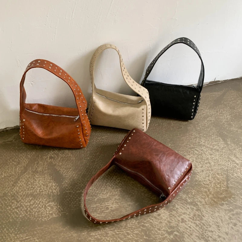 Rivet Crossbody Tote Bag