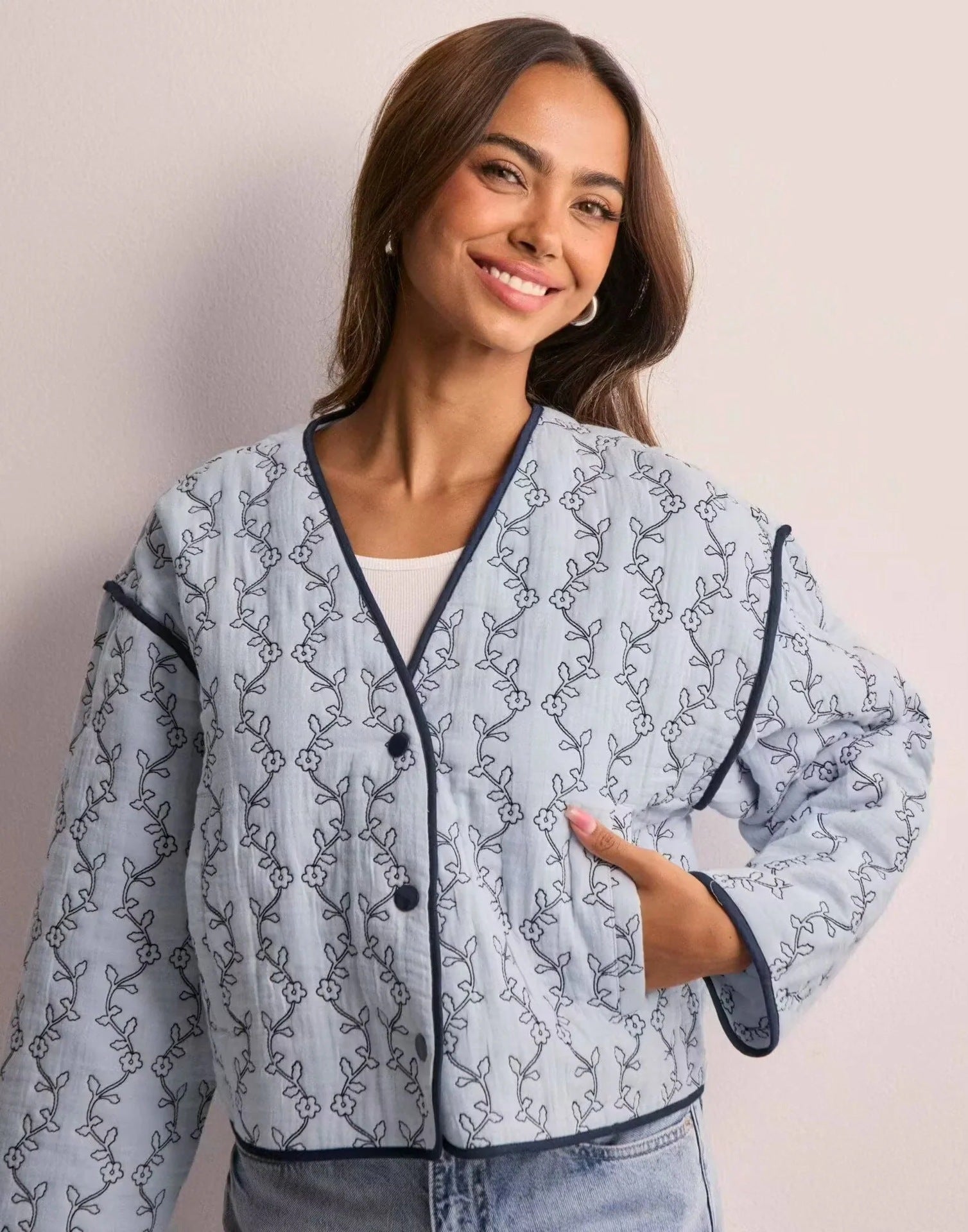 Quilted Floral Jacket