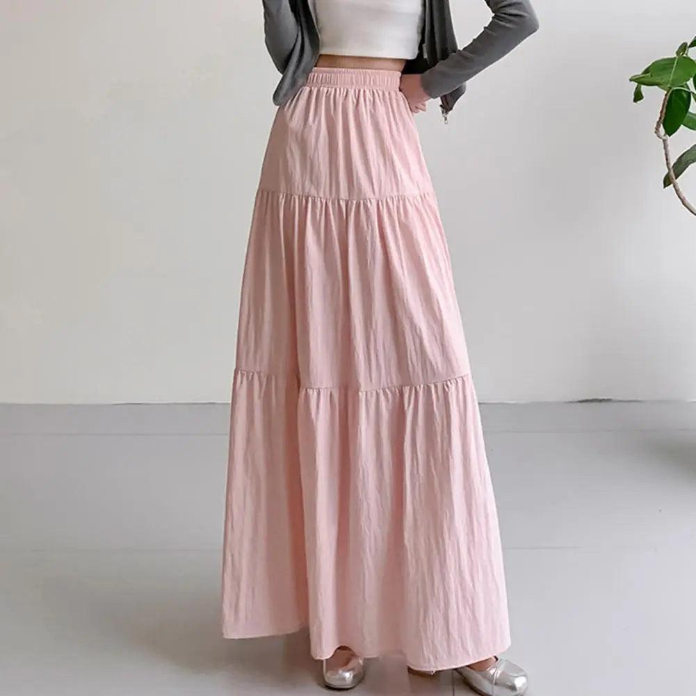 Ruffle Linen Maxi Skirt
