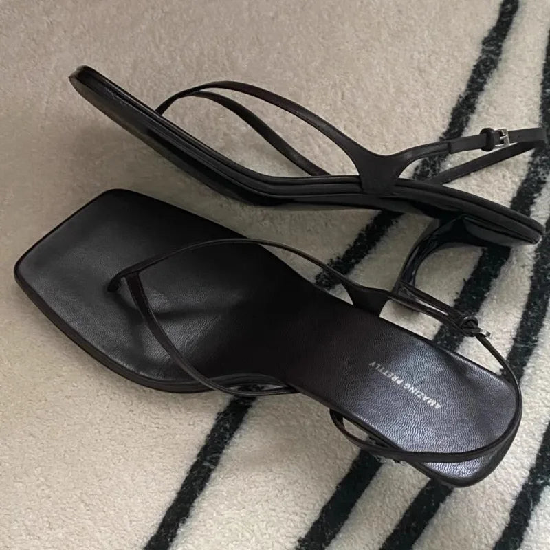 Kitten Heel Clip‑Toe Sandals