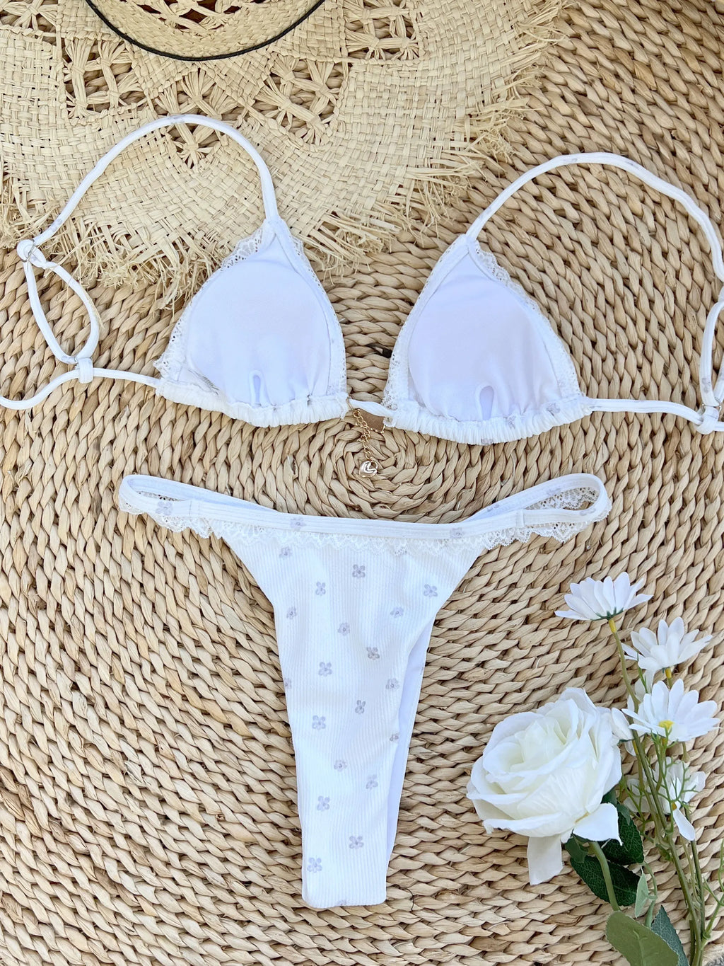 Elegant White Lace Bikini Set
