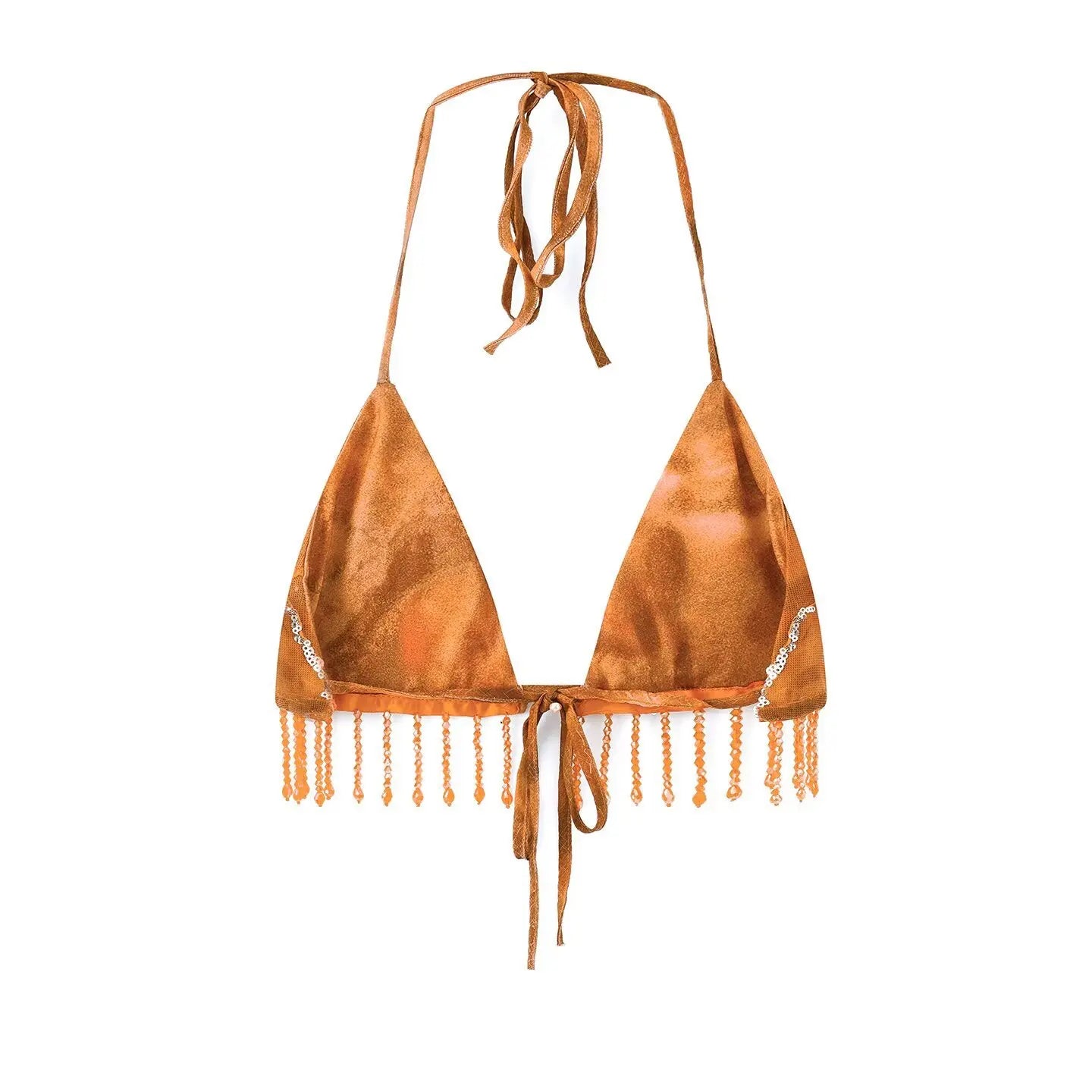 Boho Beaded Fringe Bikini Set