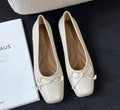 Bow Square-Toe Slip-On Flats