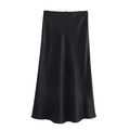 Black Satin Maxi Skirt