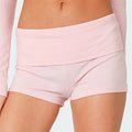 Seamless Low‑Rise Fold‑Over Lounge Shorts
