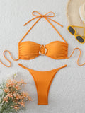 Bandeau Push‑Up Thong Bikini Set