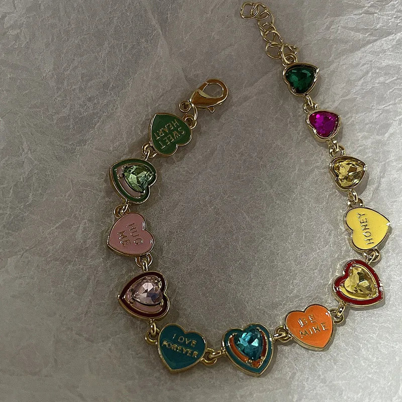 Colorful Heart Stainless Steel Bracelet