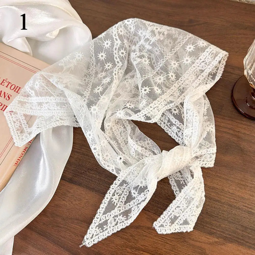 Retro Lace Triangle Scarf