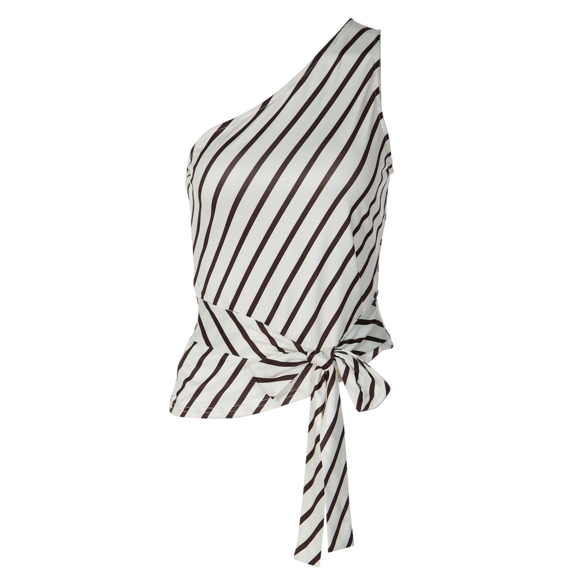 Striped Asymmetrical Tie Top