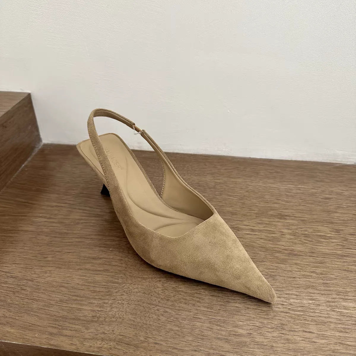 Pointed Toe Slip‑On Kitten Heel