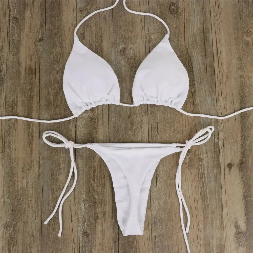 Shoreline Triangle Thong Bikini