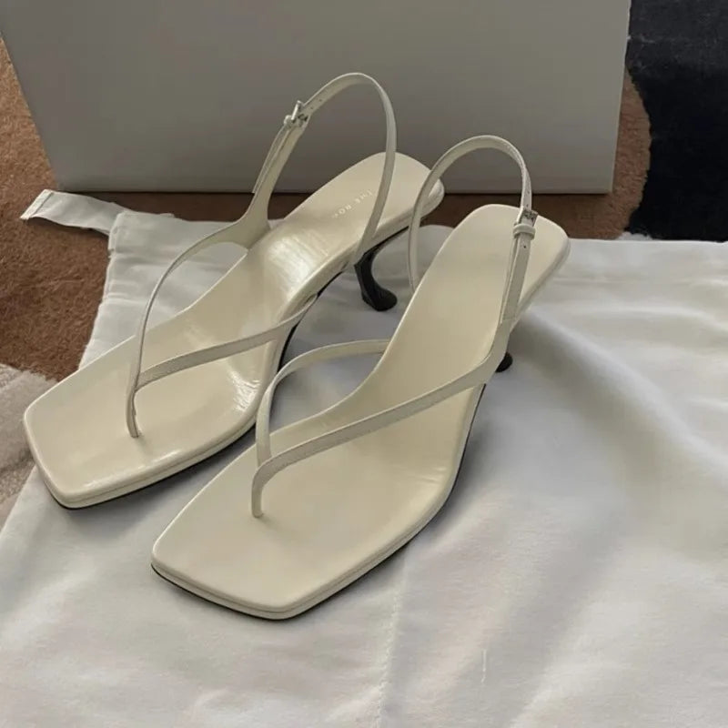 Kitten Heel Clip‑Toe Sandals