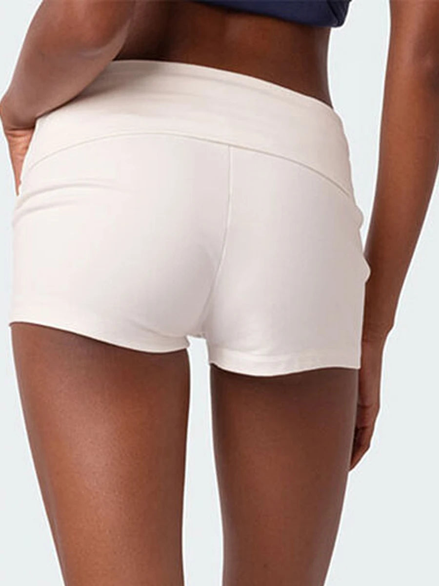 Seamless Low‑Rise Fold‑Over Lounge Shorts