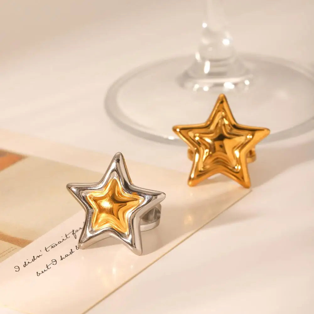 Stainless Steel Star Ring